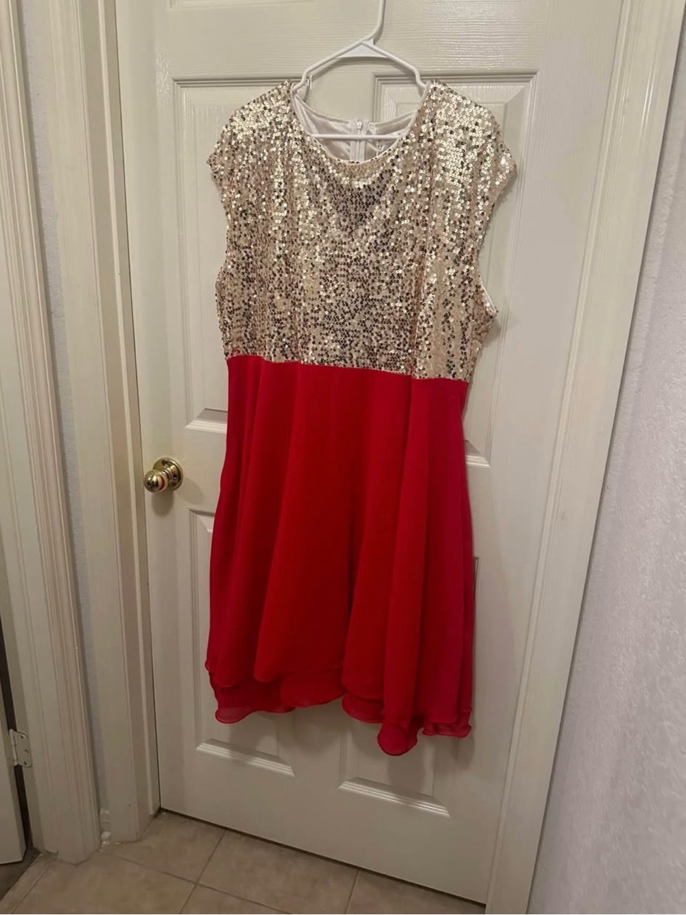 Sparkle Sequin Gold & Red women’s  Party Dress
